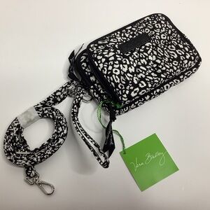 Vera Bradley On The Square Wristlet Camo Cat NWT Retired Print Black & White